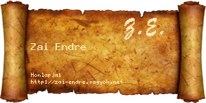 Zai Endre névjegykártya